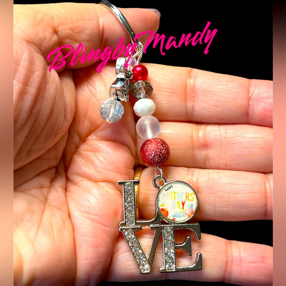 Mom gift purse bling key chain -lots of glitter and glam